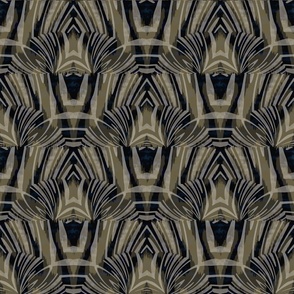 Opulent Shapes Art Deco 1920s Wallpaper - Black and Beige 