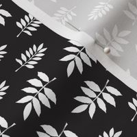 Black and White Autumn Leaves - Ditsy Small Scale