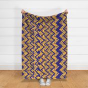 Klimt-esque zig zag cheater quilt or table cloth