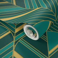 Emerald green, teal and gold art deco herringbone coordinate