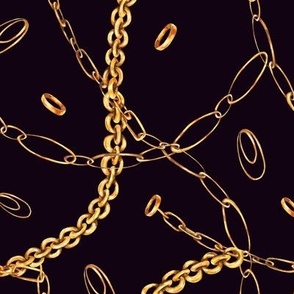 Gold Chains on Black