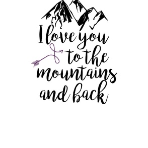 Black&Plum Love you to the mountains and back - 2 yard layout - Crib Sheet