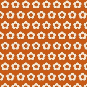 Retro Daisy Orange and Cream - Tiny Scale  - pointdelettre23