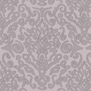 Damask design beige with a fine edge - medium scale