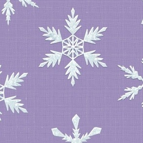 Icy White Snowflakes Lavender