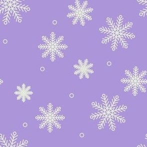 purple snowflakes scattered