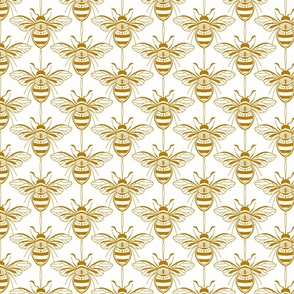 Bee Studies Gold on White