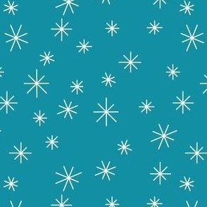 Snowflakes Retro Inspired LG on blue