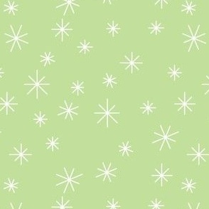 Snowflakes Retro Inspired LG on green