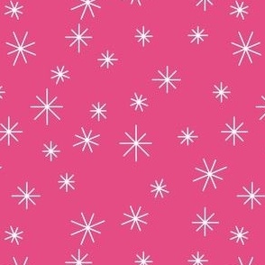 Snowflakes Retro Inspired LG on hot pink