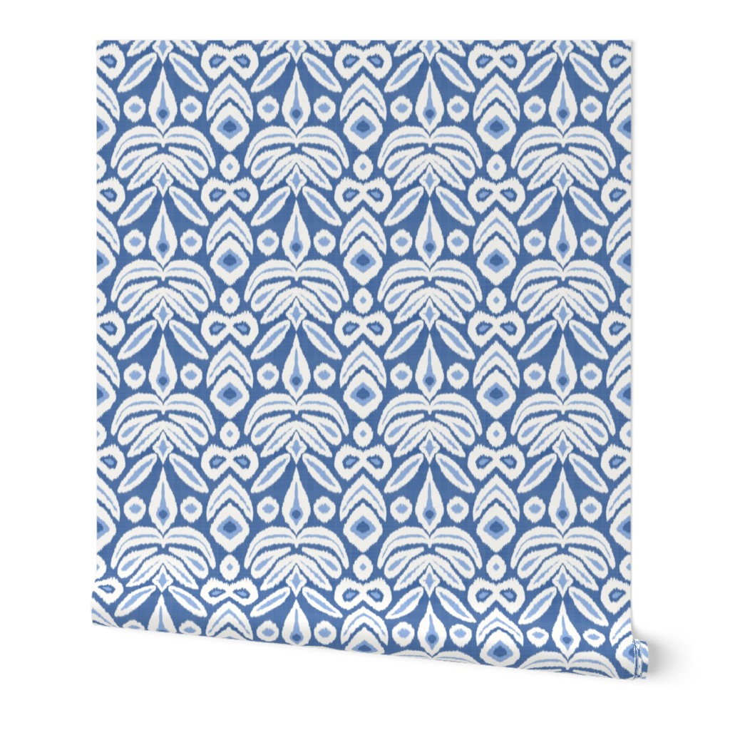 Navy And Cornflower Bloom IKAT 