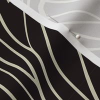 Art Deco Shells Black and Taupe medium scale