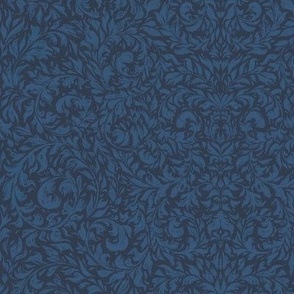 Witchy Damask Background Vines in Blue