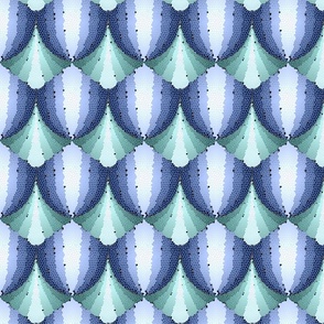 4" F/6" W rep art deco mozaic shells