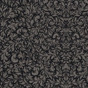 Witchy Damask Background Vines in Grey