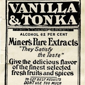 Vanilla & Tonka antique apothecary label 