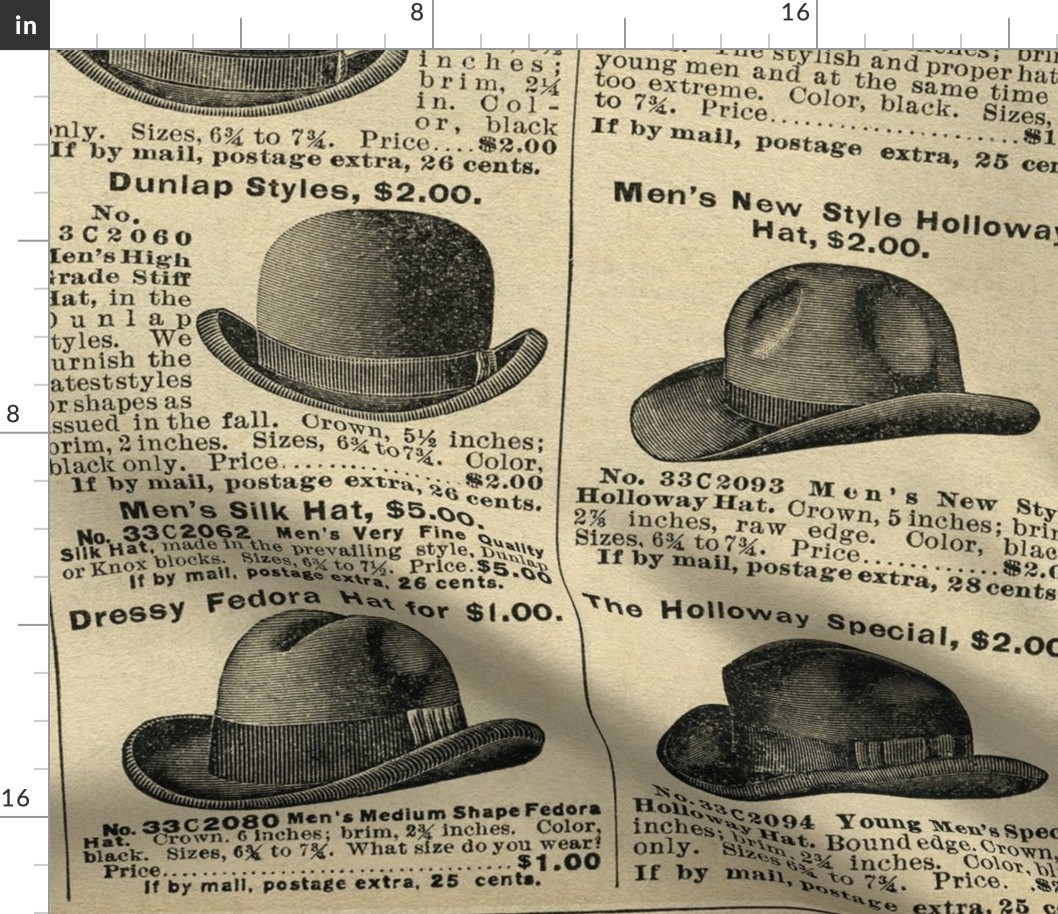 Men's Hats antique advertisment 