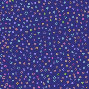 Confetti pattern on dark blue background