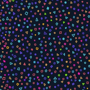 Confetti pattern on black background