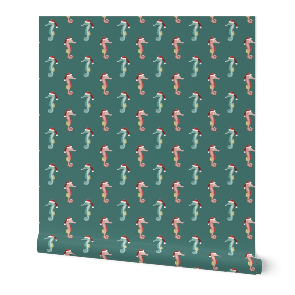 Christmas, Seahorse, Stockings, Coastal, Holiday, Teal, Green, Turquoise, Pink, JG Anchor Designs, #coastal #christmas