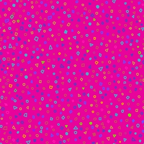 Confetti pattern on magenta background