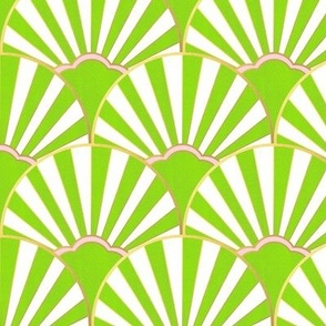 accented deco fan bright green