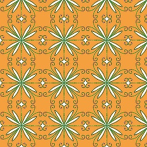 Orange floral wheel