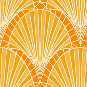 noble ombre in sundflower yellow and orange - large scale