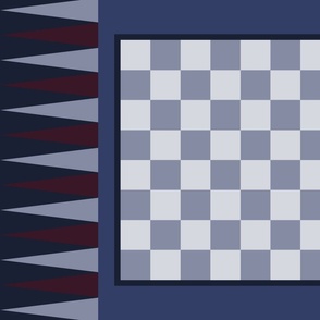Checkers_Wallhanging_Blue and Burgundy