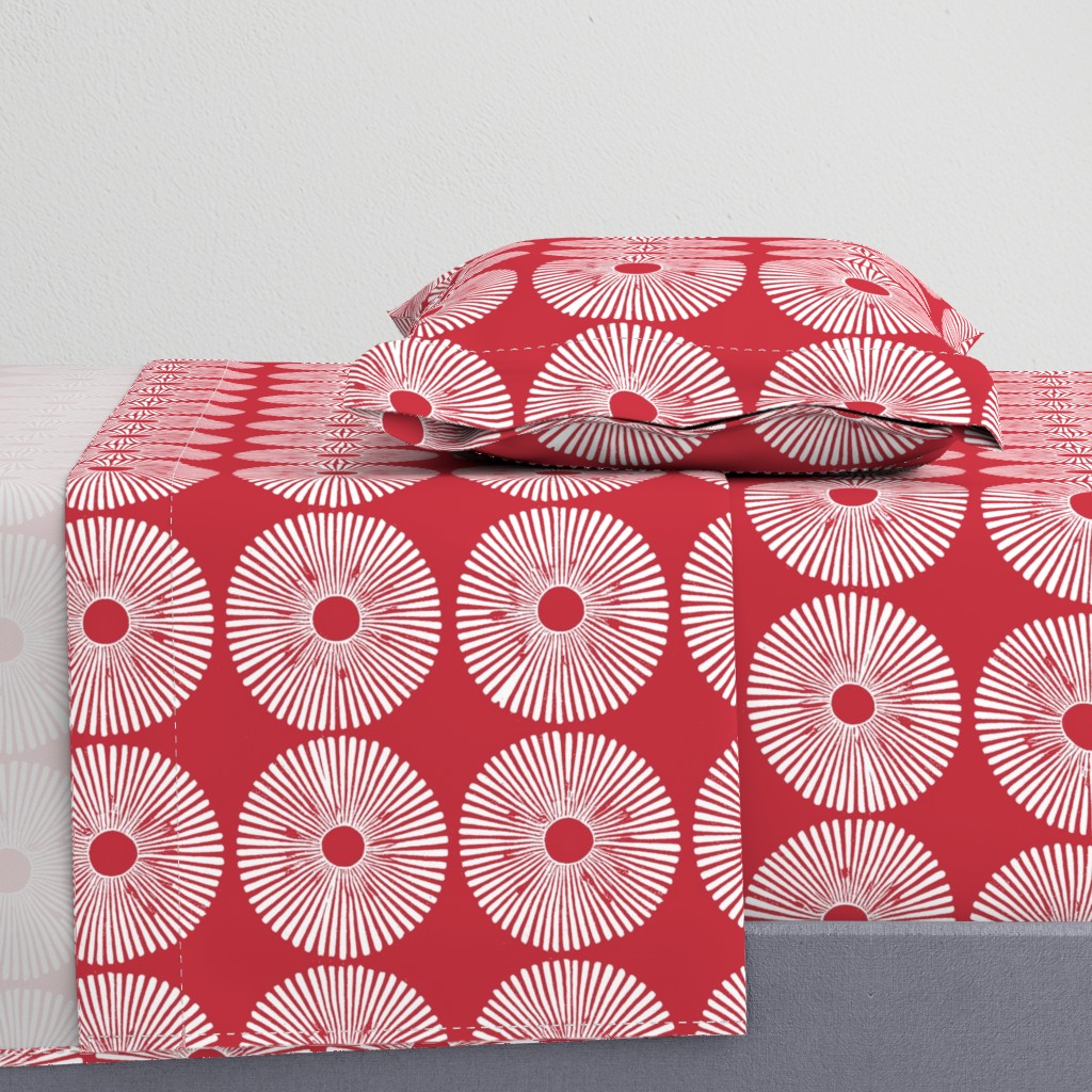 Japanese Inspired Sun Furoshiki (crimson) Medium Scale - Japanese Gift Wrap