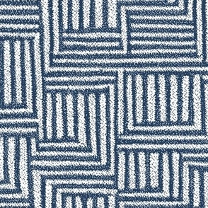Japanese Inspired Lines Furoshiki  (indigo) Medium Scale - Japanese Gift Wrap