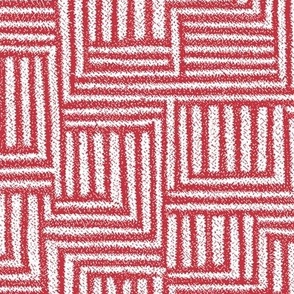 Japanese Inspired Lines Furoshiki (crimson) Medium Scale - Japanese Gift Wrap