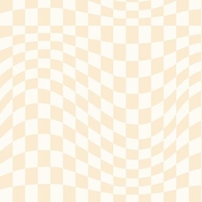 small white orange wavy checkerboard