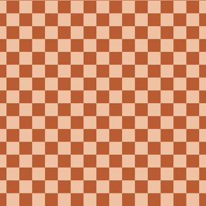 Vintage checkerboard cream rust