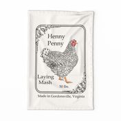 Henny Penny Feed Sack Tea Towel sideways