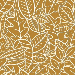 Amelie-mustard-yellow-white-scattered-leaves