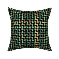 Green Beige and Brown Houndstooth Plaid