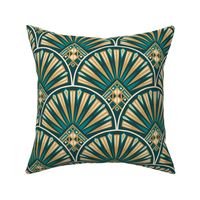 Art Deco Fan (8") - dark teal