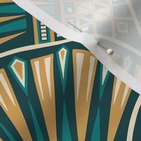 Art Deco Fan (8") - dark teal