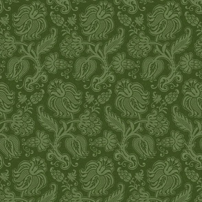 Renaissance-style floral, green, 12W