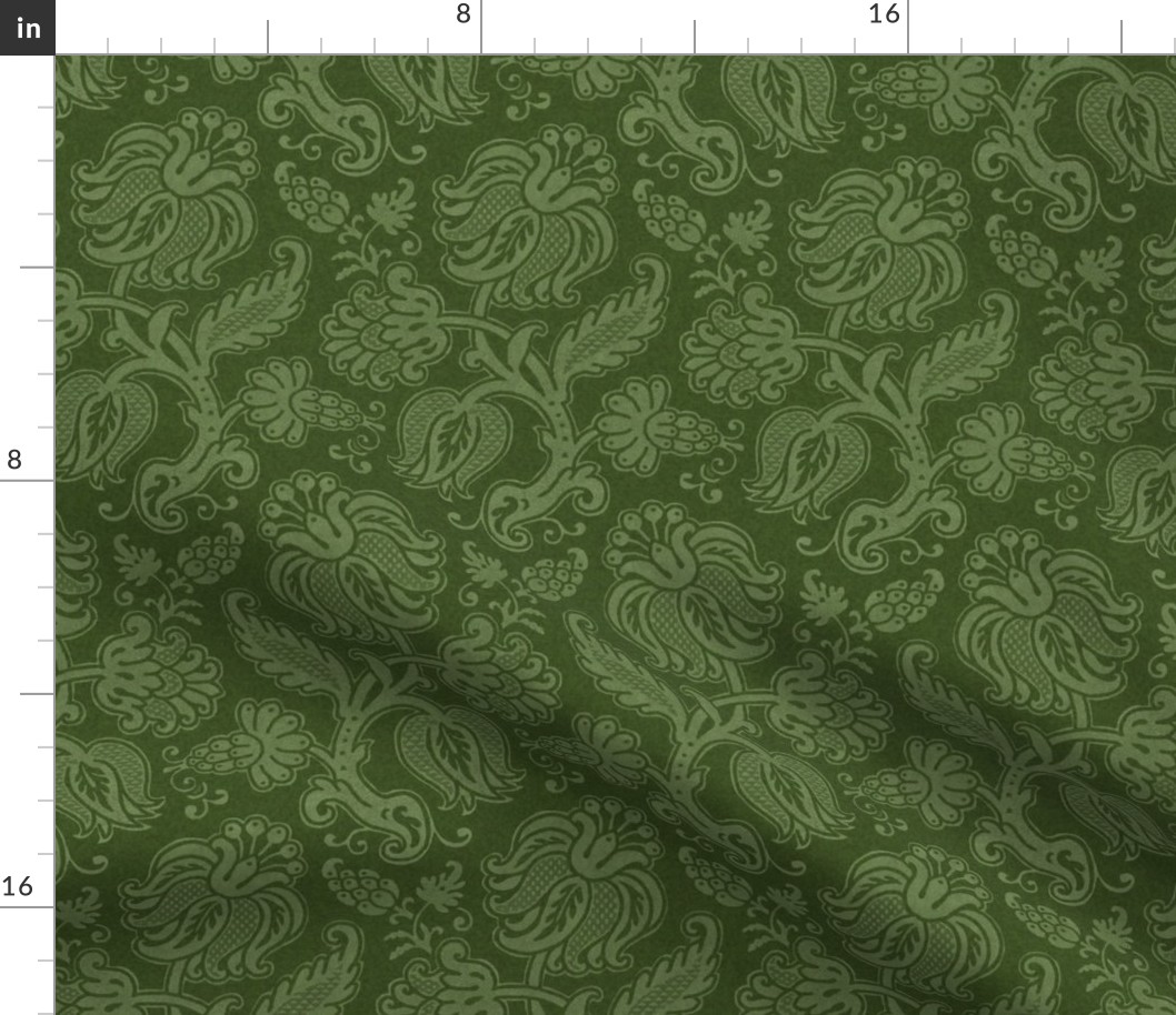 Renaissance-style floral - green 12W