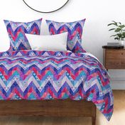 tulips chevron cheater quilt