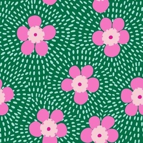geraldine (geraldton wax flower) - medium -  green and pink 