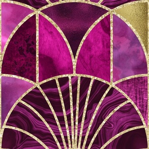 Art Deco Geometric Opulence Splendid Luxury Fuchsia Pink