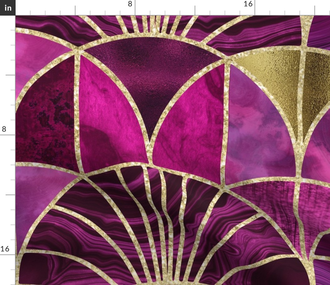 Art Deco Geometric Opulence Splendid Luxury Fuchsia Pink