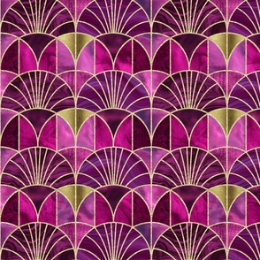 Art Deco Geometric Opulence Splendid Luxury Fuchsia Pink Smaller Scale