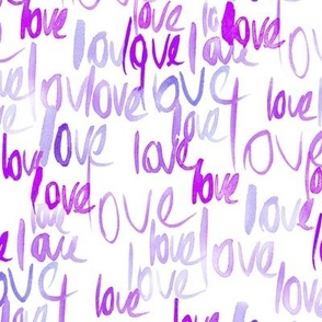 Violet and purple love is in the air - watercolor loves for saint valentine - romantic inscriptions a835-3