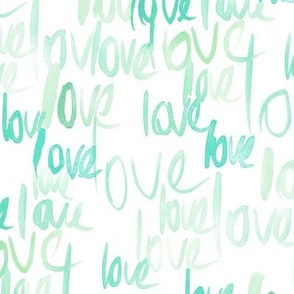 love is in the air in aqua shades - watercolor loves for saint valentine - romantic inscriptions a835-6
