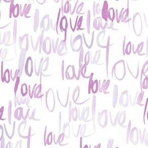 love is in the air in pink and lilac shades - watercolor loves for saint valentine - romantic inscriptions a835-9