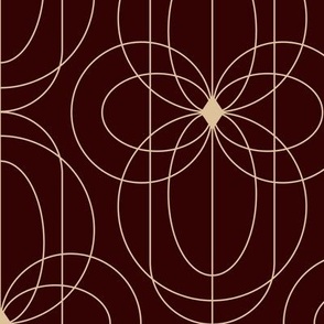 2318 Large - Art Deco golden flowers